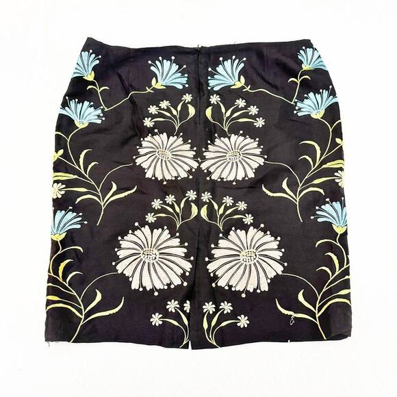 Patrick Christopher Silk Embroidered Flower Pencil Skirt Size 16W - Picture 3 of 5
